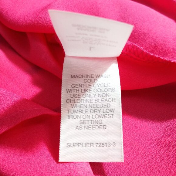 NWT Bisou Bisou Women's Pink Floral Print Crop Lined V-Neck Shirt L Large - Picture 7 of 9